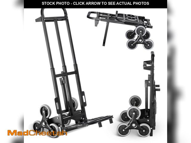 Lot 74-12940007 - SVOPES 460 lbs. Capacity Stair Climbing Cart, Heavy-Duty Folding Dolly Hand Truck, Dual Handle, 6 Wh...