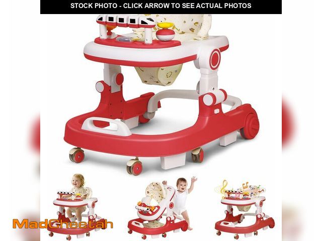 Lot 74-14366811 - Baby Walker with Wheels, 4 in 1 Foldable Baby Walkers for Boys Girls 6-18 Months, 3 Level Height Adj...