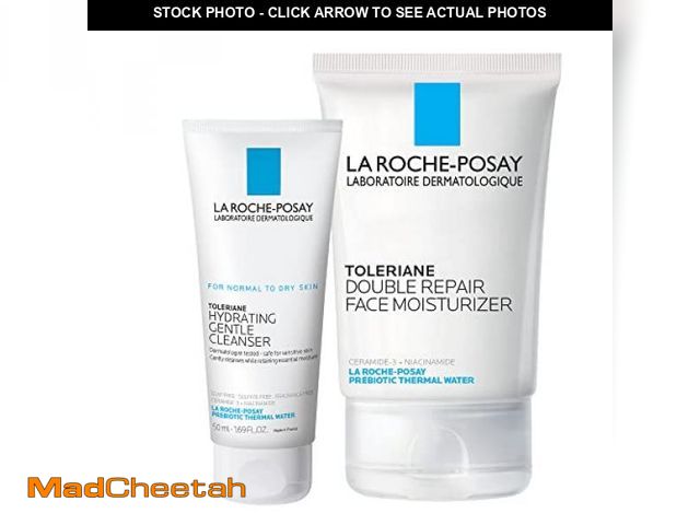 Lot 74-12399897 - La Roche-Posay Toleraine Skin Care Set, Double Repair Face Moisturizer 100ml &amp; Hydrating Gentle ...
