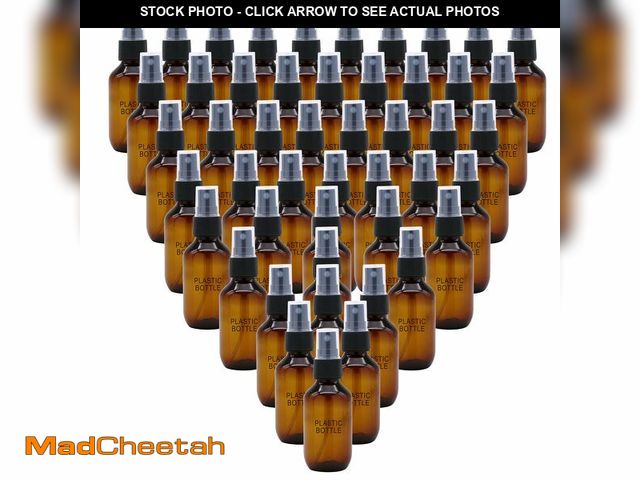 Lot 74-12685562 - SYNTECSO 48 Pack 2oz Amber Plastic Spray Bottles, Fine Mist Spray Bottles for Essential Oils, Water ...