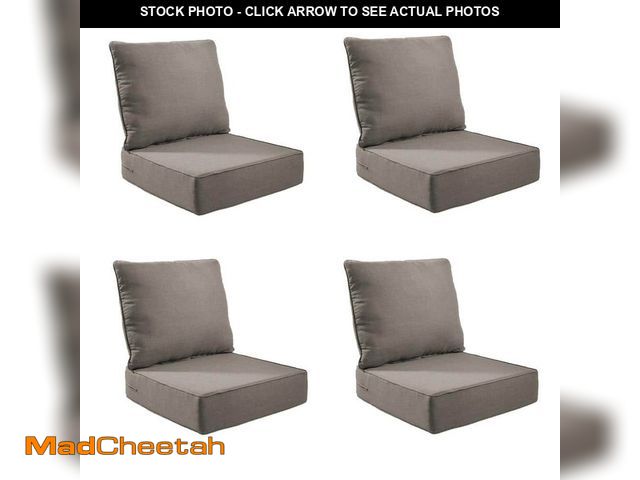 Lot 74-14242485 - moosprr Modern 24 in. x 24 in. x 6 in. 8-Piece Deep Seating Outdoor Lounge Chair Thick Cushion Set i...