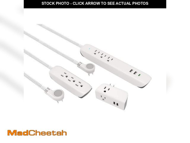 Lot 74-12692133 - Commercial Electric 4 ft. Multiple Outlet and Wall Mounted Surge Protector Set (3-Pack) - UNUSED