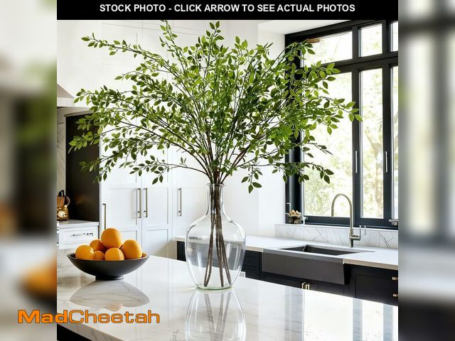 Lot 74-13548793 - Suncalla 3 Pcs Artificial Greenery Stems 40 Inches Tall Faux Nandina Branches Fake Greenery Plants B...