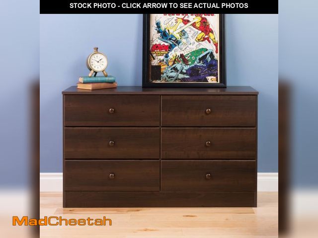 Lot 74-12174399 - Astrid Espresso Finish 6-Drawer Double Dresser (26.85 in H. X 47.5 in W. X 15.5 in D.) - UNUSED