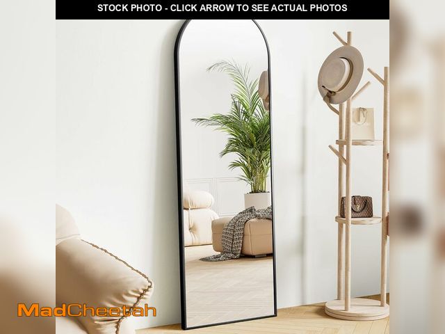Lot 74-12664696 - Sweetcrispy 60"x16" Arched Full Length Mirror, Standing or Leaning Full Body Mirror with Aluminum Al...