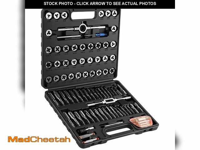 Lot 74-14377866 - Anfrere 84pc Tap and Die Set in SAE &amp; Metric Sizes, Standard Tap Set and Die Tool Set for Thread...