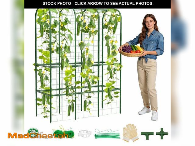 Lot 74-14263981 - 62" Tall Cucumber Trellis for Raised Bed, Garden Trellis for Climbing Plants Outdoor, U-Shape Metal ...