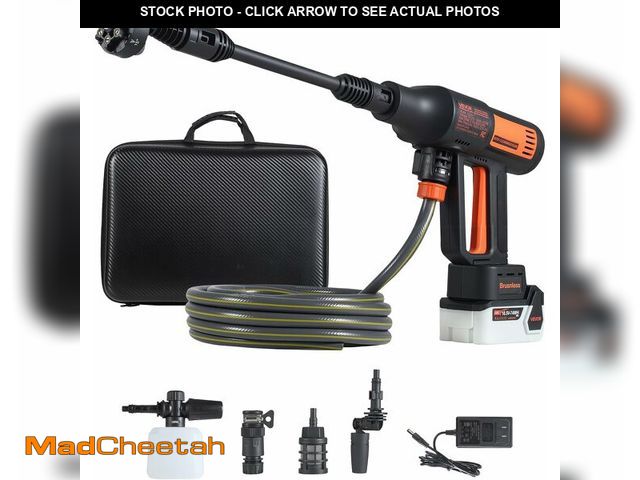 Lot 74-14591615 - VEVOR Cordless Pressure Washer, 1200PSI MAX Portable Pressure Washer with Brushless Motor, 6-in-1 No...