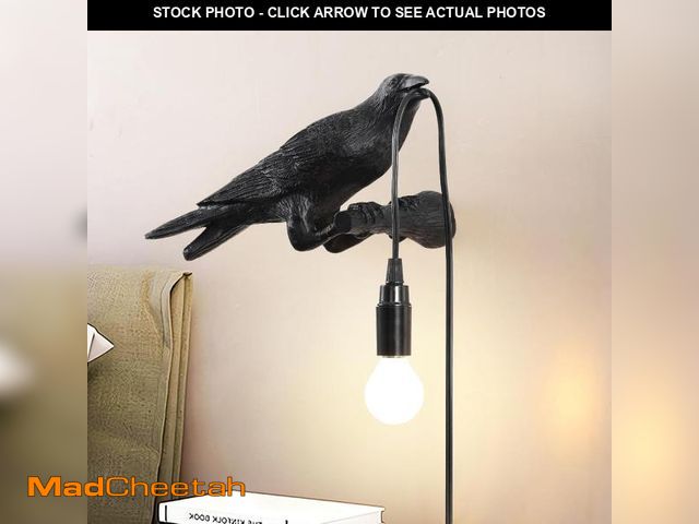 Lot 74-12325960 - EPPARA Raven Table Lamp, Gothic Crow Lamp, Adjustable Birds Table Light, Wall Sconce Lamp Light for ...
