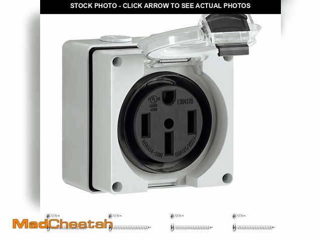 Lot 74-14154857 - WILAWELS 50 Amp RV Power Outlet Box, 125V/250V NEMA 14-50R RV Outlet, Weatherproof Electrical Box wi...