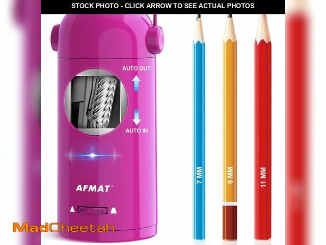Lot 74-14205881 - AFMAT Electric Pencil Sharpener, Fully Automatic Pencil Sharpener for Classroom, 7-11.5mm Colored/Ju...