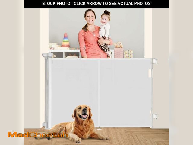 Lot 74-14068260 - Miumoon 50 inch Retractable Baby Gates 42 inch Tall, Retractable Gate with Reinforced Strip Design t...