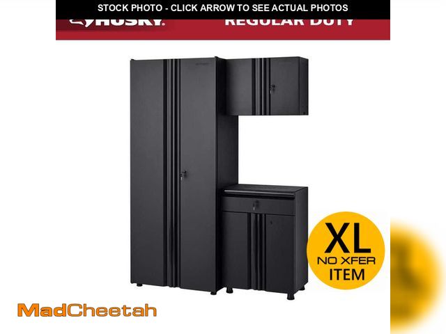 Lot 74-13297959 - Husky 3-Piece Regular Duty Welded Steel Garage Storage System in Black - UNUSED