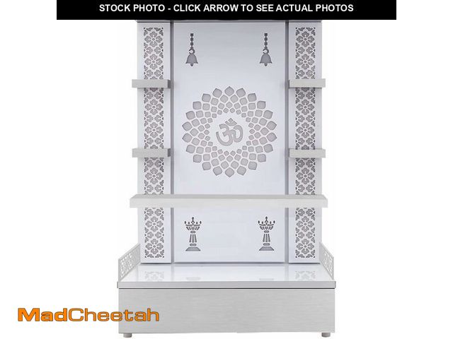 Lot 74-13835453 - Aakrati Designer Wooden Slab White Temple White and Brown LED Light for Home and Office|Pooja Temple...