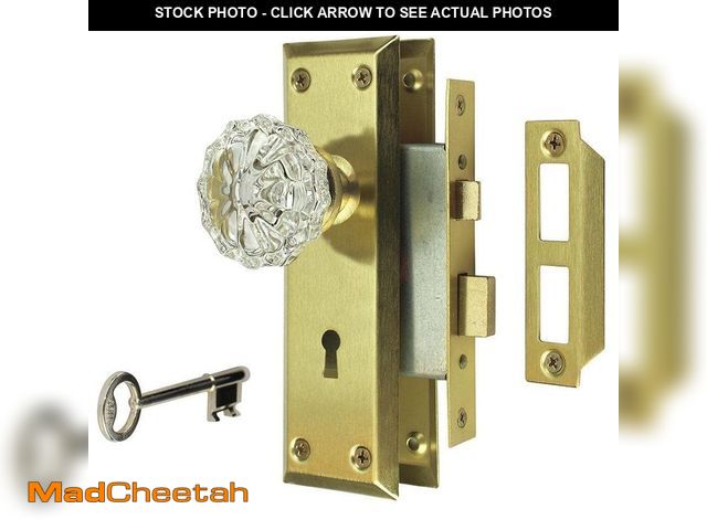 Lot 74-13799172 - Defiant Glass Satin Brass Knobs Passage Set - UNUSED