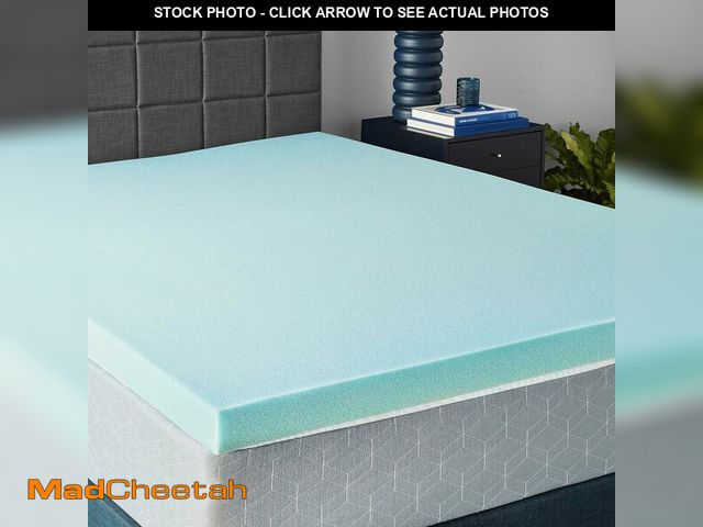 Lot 74-13041174 - Basics Cooling Gel-Infused Memory Foam Mattress Topper, CertiPUR-US Certified, 3 inches, Queen, Blue...