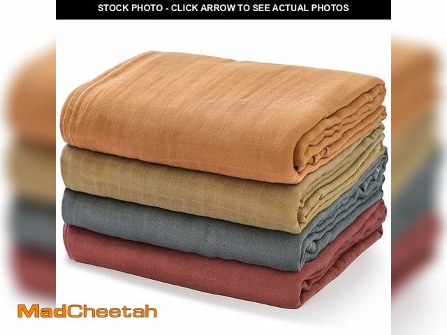 Lot 74-12456718 - Momcozy Muslin Swaddle Blankets for Baby Boys and Girls, 4-Pack Breathable and Skin-Friendly Receivi...