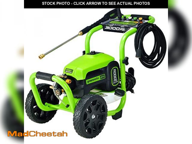 Lot 74-12418949 - Greenworks 3000 PSI 2.0 GPM Electric Cold Water Pressure Washer with 5 Spray Nozzles - 5113902 - UNU...