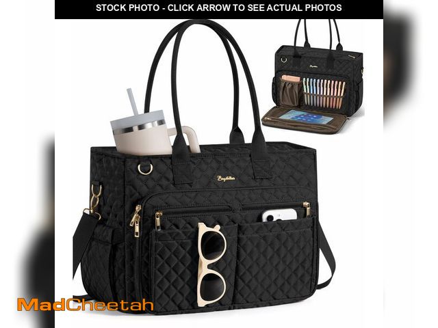 Lot 74-13549065 - Teacher Tote Bags for Women, 15.6 inch Laptop Work Tote Nurse Bible Bag With Large Cup Holder &amp; ...