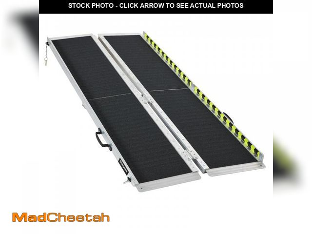 Lot 74-12371899 - Huayaw Wheelchair Ramp 6FT, Anti-Slip Aluminum Folding Handicap Portable Ramp, Wheelchair Ramps for ...