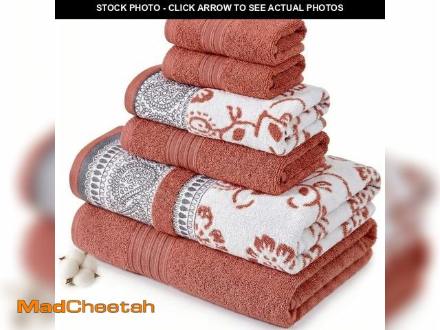 Lot 74-12456683 - Modern Threads 6 Piece Set, 2 Bath Towels, 2 Hand Towels, 2 Washcloths Yarn Dyed Jacquard/Solid Towe...