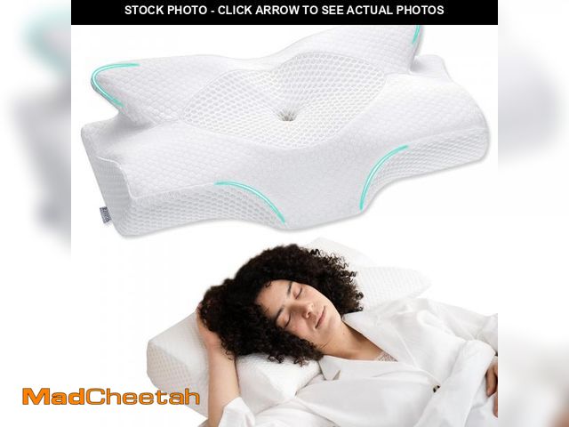 Lot 74-11549412 - Elviros Cervical Memory Foam Pillows for Neck and Shoulder Pain, Neck Pillow for Sleeping, Side Slee...
