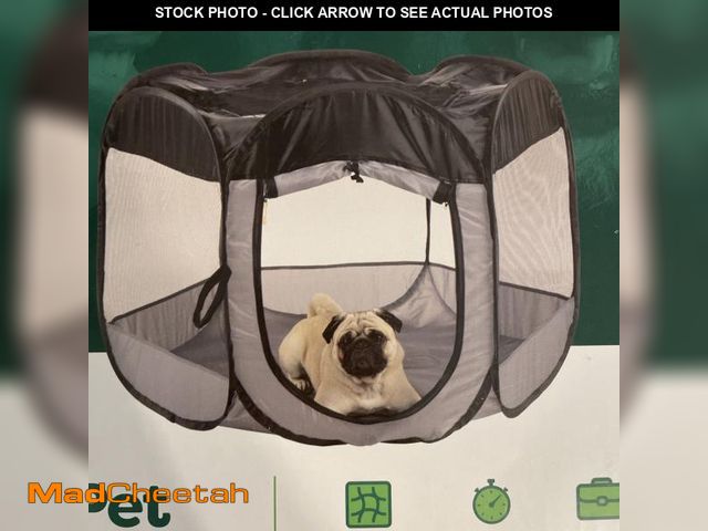 Lot 74-12426711 - FurHaven Pet Products Medium Portable Mesh Playpen Pop-up Enclosure for Dogs &amp; Cats  Black - UNU...