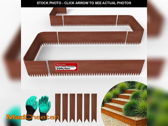 Lot 74-12524584 - 20ft. 6-Pack Cor-Ten Steel Landscape Edging - 40" L x 6" H Metal Edging for Landscaping with 6 Stake...