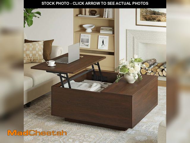 Lot 74-14372025 - GUNAITO Lift Top Coffee Table with Storage, Square Coffee Table and modern Farmhouse Centre Table fo...