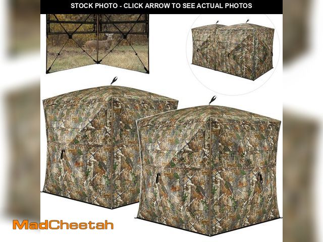 Lot 74-13121804 - TIDEWE Hunting Blind, Double Ground Blinds 270ÃÂ° See Through for 3-in-1 Use, 4-6 Person Pop Up Por...