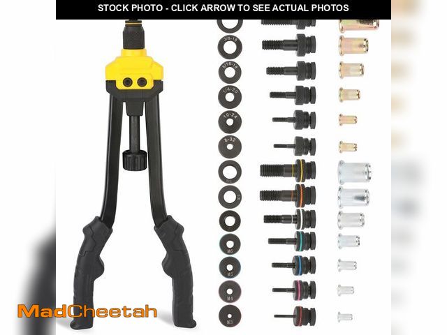 Lot 74-14268379 - HURRICANE 16" Rivet Nut Tool Kit with Auto Release, Heavy Duty Hand Riveter-13 Metric&amp;SAE Mandre...