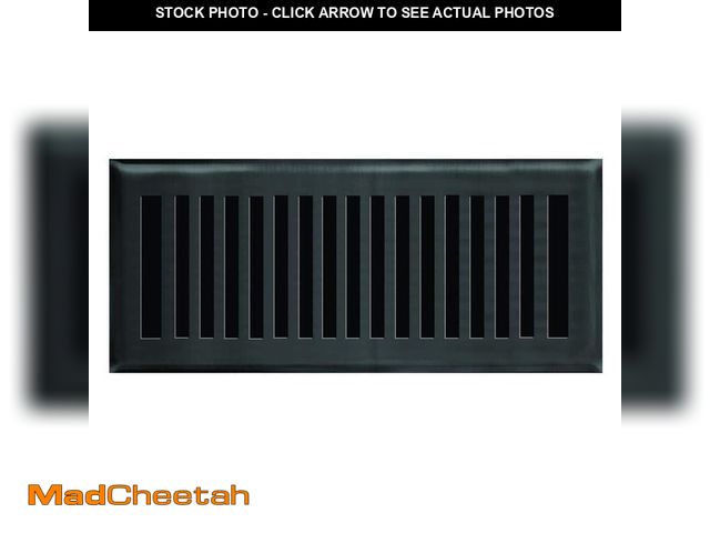 Lot 74-12856823 - Hampton Bay 4 in. x 12 in. New York Modern Floor Register in Matte Black - UNUSED