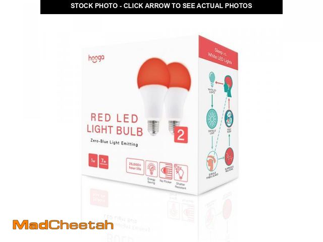 Lot 74-12437287 - Hooga Sleep Bulb, Blue Light Blocking Red Night Light. 625nm Red Bulb for Healthy Sleep. Baby Nurser...