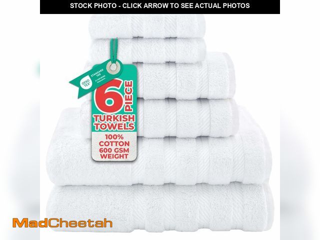 Lot 74-14206057 - American Soft Linen Luxury 6 Piece Towel Set, 2 Bath Towels 2 Hand Towel 2 Washcloths, 600 GSM 100% ...
