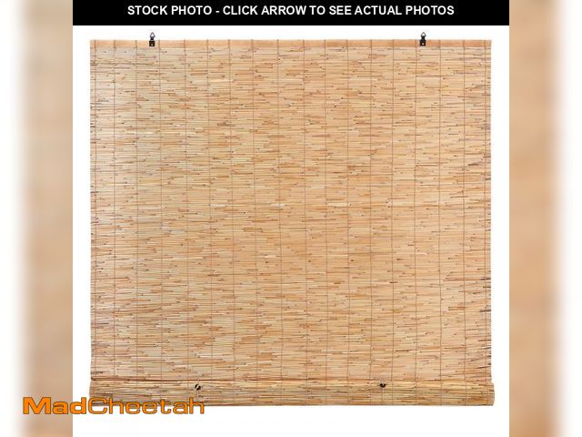 Lot 74-12493633 - Bamboo Reed Cordless Light-Filtering Shades Manual Roll-Up Reed Window Shades Roman Blinds for Indoo...