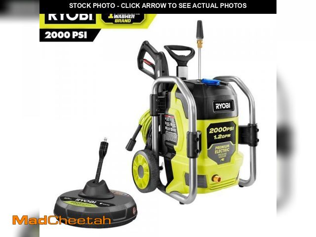 Lot 74-12365471 - (MISSING SURFACE CLEANER) RYOBI 2000 PSI 1.2 GPM Cold Water Electric Pressure Washer with Surface Cl...