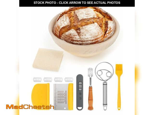Lot 74-13541611 - CODOGOY Banneton Bread Proofing Basket, Sourdough Bread Baking Supplies, Sourdough Starter Kit with ...