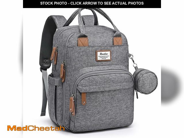 Lot 74-13574163 - RUVALINO Diaper Bag Backpack-Multifunction Travel Baby Diaper Bag with Changing Pad, Insulated Bottl...