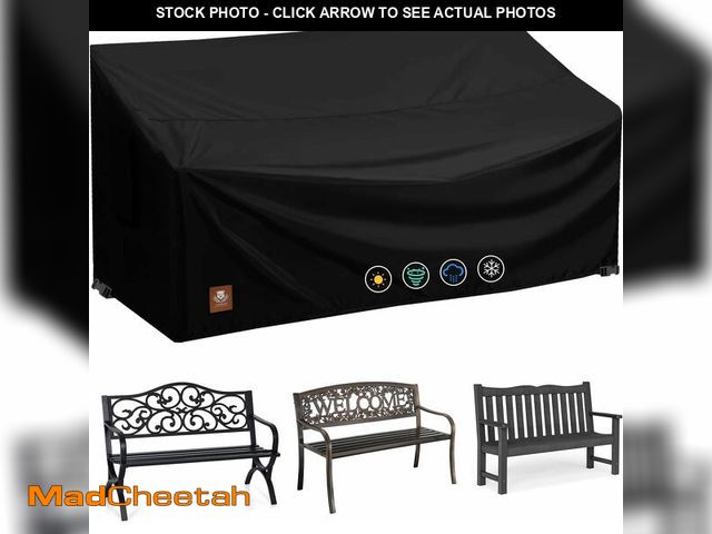 Lot 74-13565157 - 2 Seater Outdoor Bench Covers Waterproof,48W x 29D x 35H Inch,All Weather and Tearproof Polyester Fa...
