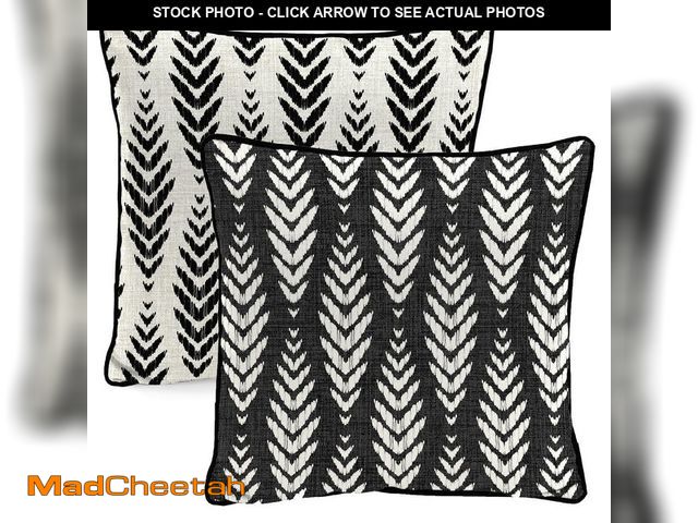 Lot 74-14290869 - Jordan Manufacturing 16 in. L x 16 in. W x 4 in. T Reversible Outdoor Throw Pillow in Black and Whit...