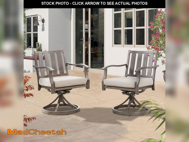 Lot 74-14439732 - AZUR Swivel Aluminum Outdoor Dining Chair (2-Pack) - UNUSED