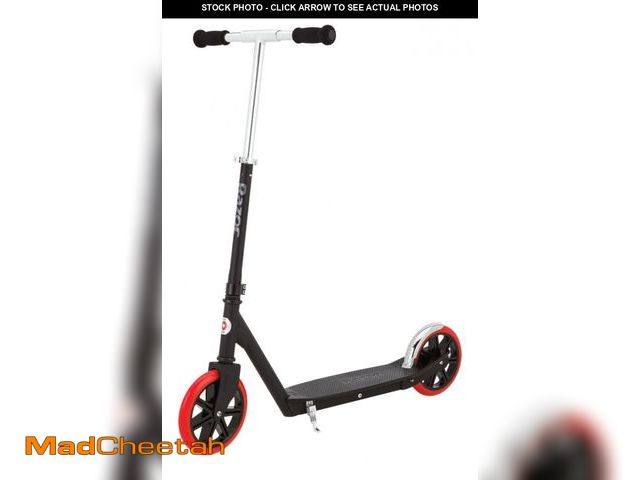 Lot 74-12427734 - Razor Carbon Lux Kick Scooter - Red/Black  Spoked Large Wheels  Folding Scooter for up to 220 Lbs - ...