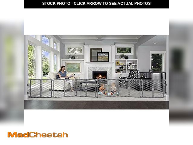 Lot 74-12664597 - Regalo Plastic 192-Inch Super Wide Adjustable Baby Gate and Play Yard, 4-in-1, Bonus Kit, Includes 4...