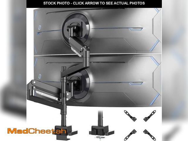 Lot 74-12208889 - 24-57 inch Dual Vertical Monitor Mount, Heavy Duty Monitor Arm for 2 Monitors, up to 59.4 lbs, Extra...