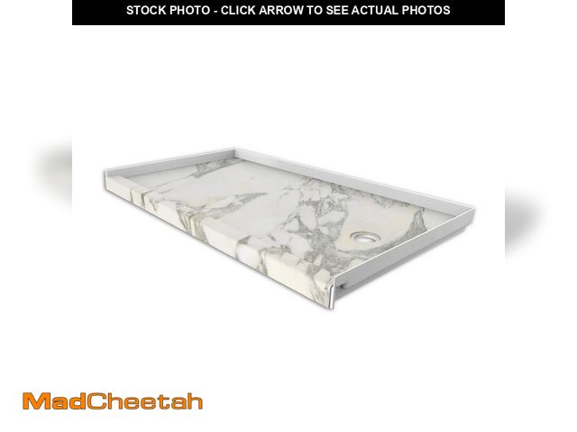 Lot 74-12675301 - FlexStone 32 in. x 60 in. Single Threshold Shower Base with Right Hand Drain in Calcutta Gold - UNUS...