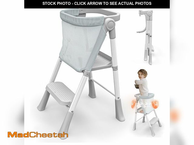 Lot 74-14214361 - Toddler Step Stool Foldable, Kids Step Stools for Kitchen Counter, Foster Independence Learning Stoo...