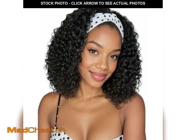 Lot 74-14063842 - QUEENTAS 12 Inch Deep Wave Headband Wig for Black Women Glueless Wear and Go Heat Resistant Syntheti...