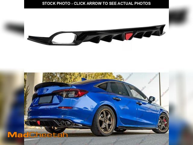 Lot 74-12162495 - WheelX Rear Diffuser with LED Red Brake Lights Compatible with 2022-2025 Honda Civic, MC Style FE180...