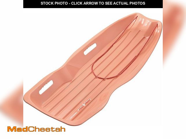 Lot 74-12696681 - Retrospec Retrorider Plastic Snow Sled - Toboggan Style with Pull Rope, Cold-Resistant Coating, and ...