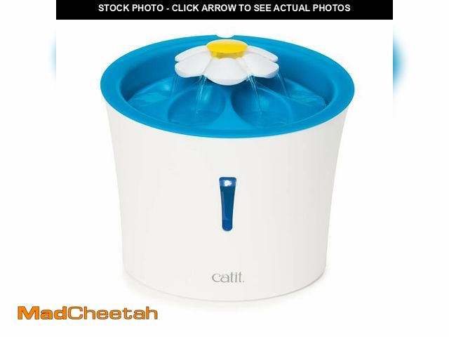 Lot 74-14057826 - Catit LED Flower Fountain with Triple Action Filter, Cat Drinking Water Fountain, Blue, 3 L - USED